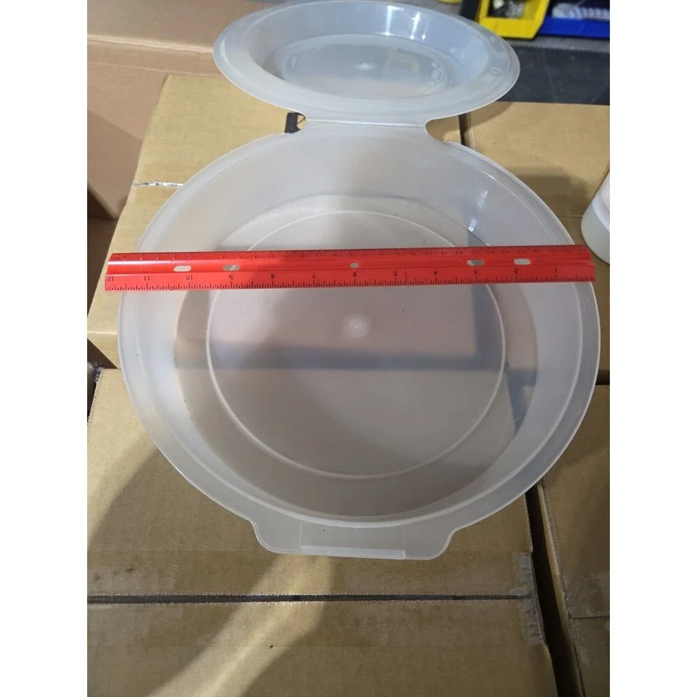Vtg PIE KEEPER CARRIER Hinged Plastic Clam Shell~Holds 9